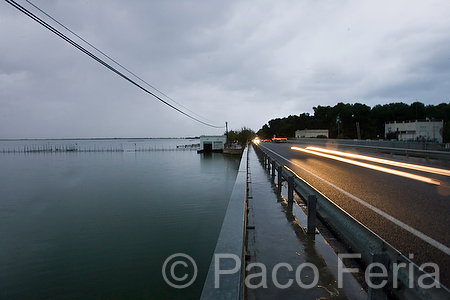 naturaleza_y_medioambiente;medioambiental;recursos_naturales;agua;masas_agua;lago;lagos;laguna;La_Albufera;horizonte;paisajes;paisaje_con_nubes;nubes;nublado;entorno_urbano;calles_y_avenidas;trafico;vehiculos;vehiculos_circulando;coches_circulando;vista_nocturna;iluminacion_nocturna;nocturnas;nocturno;iluminacion_artificial;faros;luces_trafico