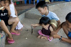 Frontera en el río Mekong, Vietnam